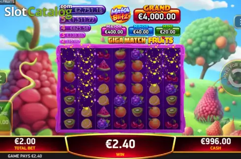 Οθόνη3. Giga Match Fruits Κουλοχέρης 