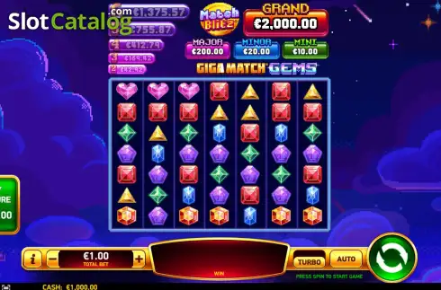 Οθόνη2. Giga Match Gems Κουλοχέρης
