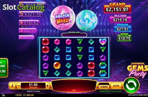 Οθόνη2. Giga Match Gems Party Κουλοχέρης