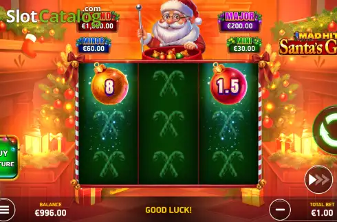 Οθόνη2. Mad Hit Santa's Gold Κουλοχέρης