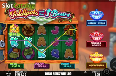 Οθόνη3. Goldipots and the 3 Bears Κουλοχέρης
