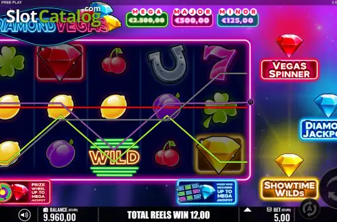 Οθόνη3. 3 Diamond Vegas Κουλοχέρης