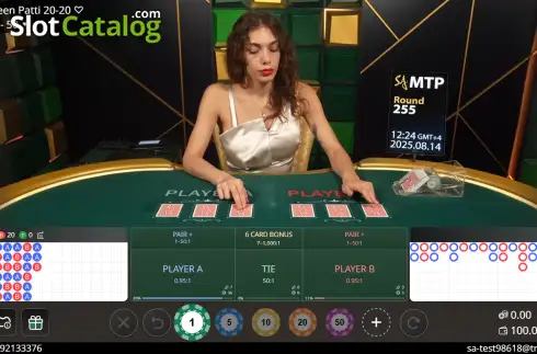 Οθόνη2. Teen Patti 20-20 (SA Gaming) Κουλοχέρης 