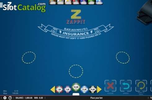 Οθόνη2. Zappit Blackjack Κουλοχέρης
