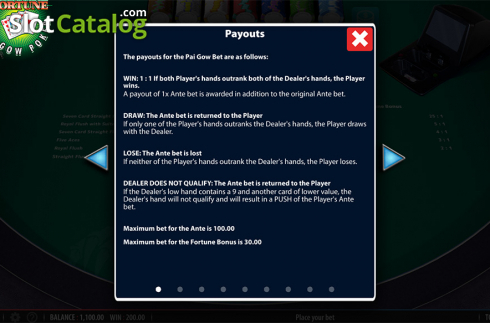 Οθόνη6. Fortune Pai Gow Poker Κουλοχέρης