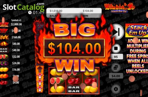 Οθόνη5. Blazin Hot 7s Stack Em Up Κουλοχέρης
