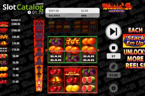 Οθόνη3. Blazin Hot 7s Stack Em Up Κουλοχέρης