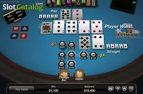 Οθόνη3. Ultimate Texas Hold 'em (Light and Wonder) Κουλοχέρης