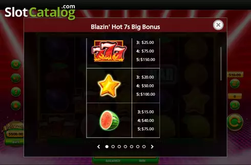 Οθόνη5. Blazin Hot 7s Big Bonus Κουλοχέρης