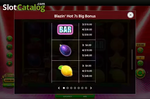 Οθόνη6. Blazin Hot 7s Big Bonus Κουλοχέρης