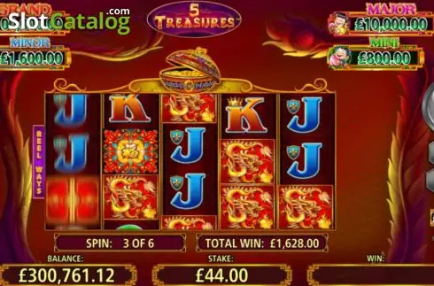 Οθόνη3. 5 Treasures (Shuffle Master) Κουλοχέρης