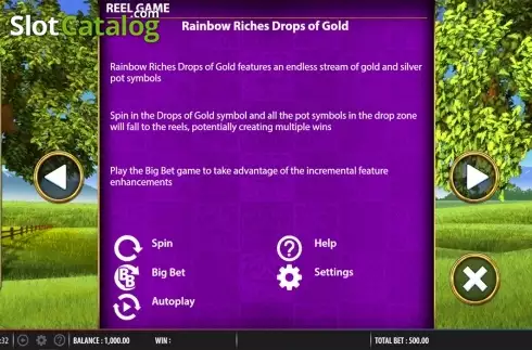 Οθόνη6. Rainbow Riches Drops of Gold Κουλοχέρης