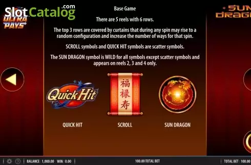 Οθόνη4. Quick Hit Ultra Pays Sun Dragon Κουλοχέρης
