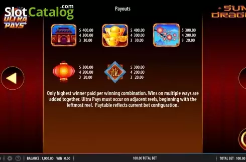 Οθόνη5. Quick Hit Ultra Pays Sun Dragon Κουλοχέρης