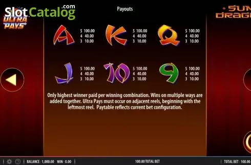 Οθόνη6. Quick Hit Ultra Pays Sun Dragon Κουλοχέρης