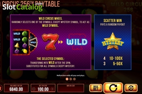 Οθόνη6. Wild Circus 256 Κουλοχέρης