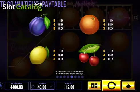 Οθόνη9. Fruits Go Multiply Κουλοχέρης