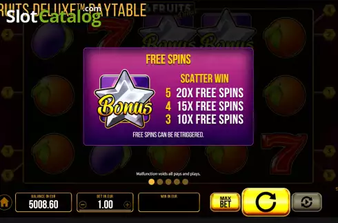 Οθόνη6. 6 Fruits Deluxe Κουλοχέρης