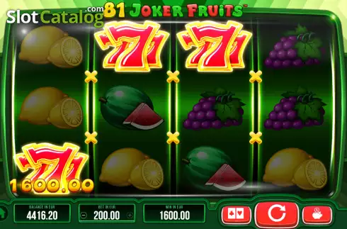 Οθόνη4. 81 Joker Fruits Κουλοχέρης
