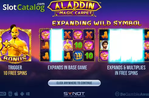 Οθόνη2. Aladdin and The Magic Carpet Κουλοχέρης