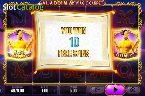 Οθόνη7. Aladdin and The Magic Carpet Κουλοχέρης