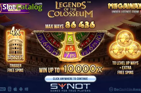 Οθόνη2. Legends of the Colosseum Megaways Κουλοχέρης