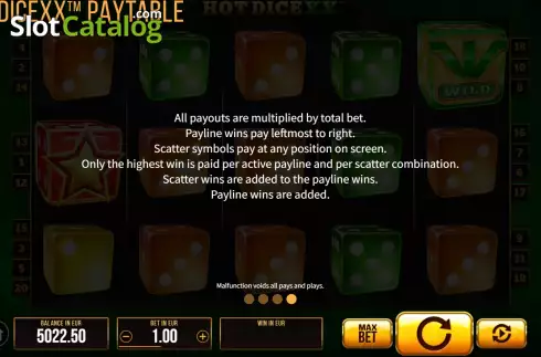 Οθόνη9. Hot Dice XX Κουλοχέρης