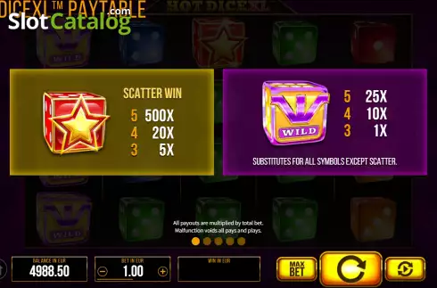 Οθόνη5. Hot Dice XL Κουλοχέρης
