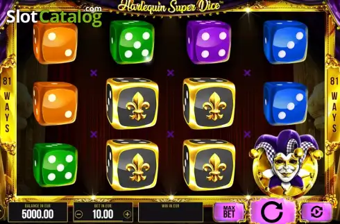 Οθόνη2. Harlequin Super Dice Κουλοχέρης