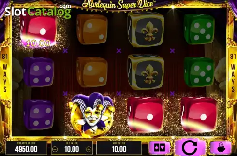 Οθόνη3. Harlequin Super Dice Κουλοχέρης