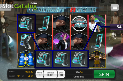 Οθόνη3. Midnight Racer Κουλοχέρης 