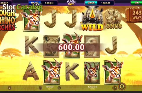 Οθόνη3. Rough Rhino Riches Κουλοχέρης 