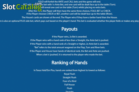 Οθόνη8. Texas Hold'em Plus (Shuffle Master) Κουλοχέρης