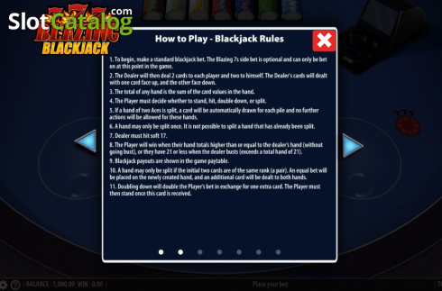 Οθόνη9. Blazing 7's Blackjack Κουλοχέρης