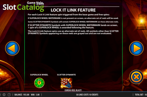Οθόνη9. Eureka Reels Blast Superlock Κουλοχέρης