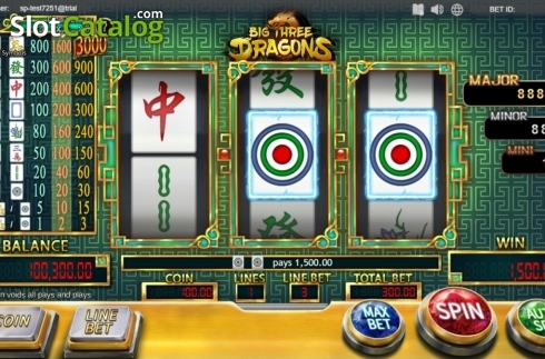 Οθόνη4. Big Three Dragons (SimplePlay) Κουλοχέρης 