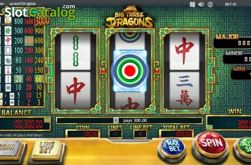 Οθόνη6. Big Three Dragons (SimplePlay) Κουλοχέρης 