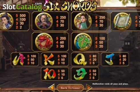 Οθόνη8. Six Swords Κουλοχέρης
