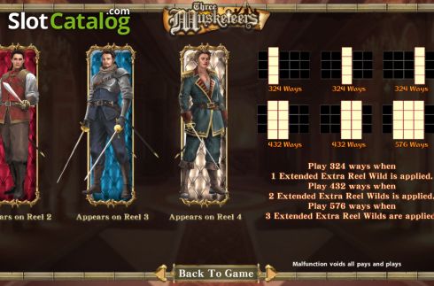 Οθόνη7. Three Musketeers (SimplePlay) Κουλοχέρης