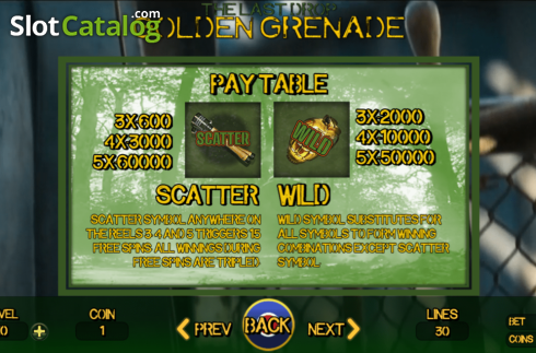 Οθόνη5. The Last Drop Golden Grenade Κουλοχέρης