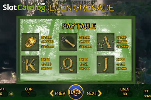 Οθόνη6. The Last Drop Golden Grenade Κουλοχέρης