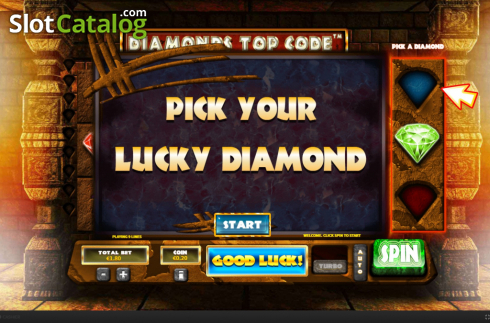 Οθόνη3. Diamonds Top Code Κουλοχέρης