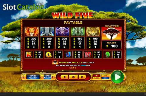 Οθόνη7. Wild Five Κουλοχέρης
