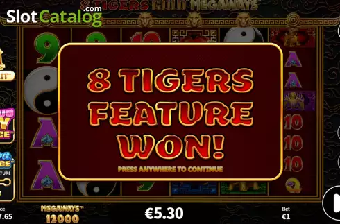 Οθόνη7. 8 Tigers Gold Megaways Κουλοχέρης