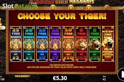 Οθόνη8. 8 Tigers Gold Megaways Κουλοχέρης