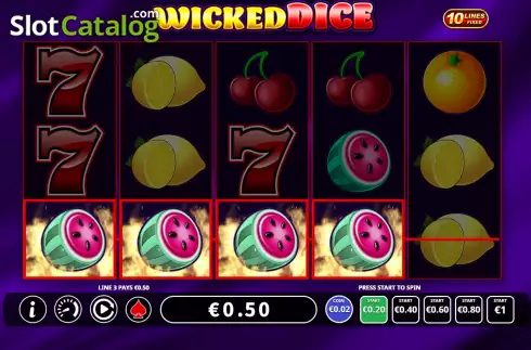 Οθόνη3. Wicked Dice 10 Lines Κουλοχέρης 