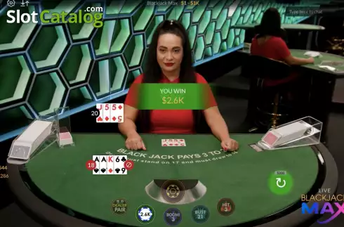 Οθόνη3. Live Blackjack Max Κουλοχέρης