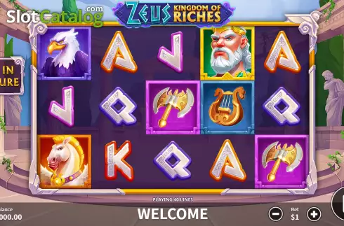 Οθόνη3. Zeus Kingdom of Riches Κουλοχέρης