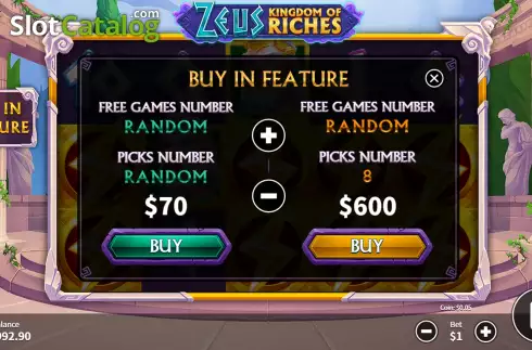 Οθόνη8. Zeus Kingdom of Riches Κουλοχέρης