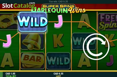 Οθόνη3. Super Spins Harlequin Wins Κουλοχέρης